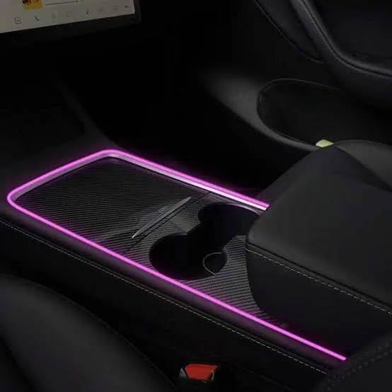 Ambient LED accent lighting around center console and storage areas