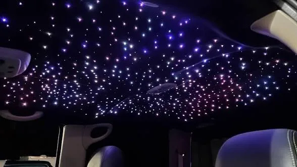 Essentials starlight headliner package — fiber-optic star field in a vehicle ceiling
